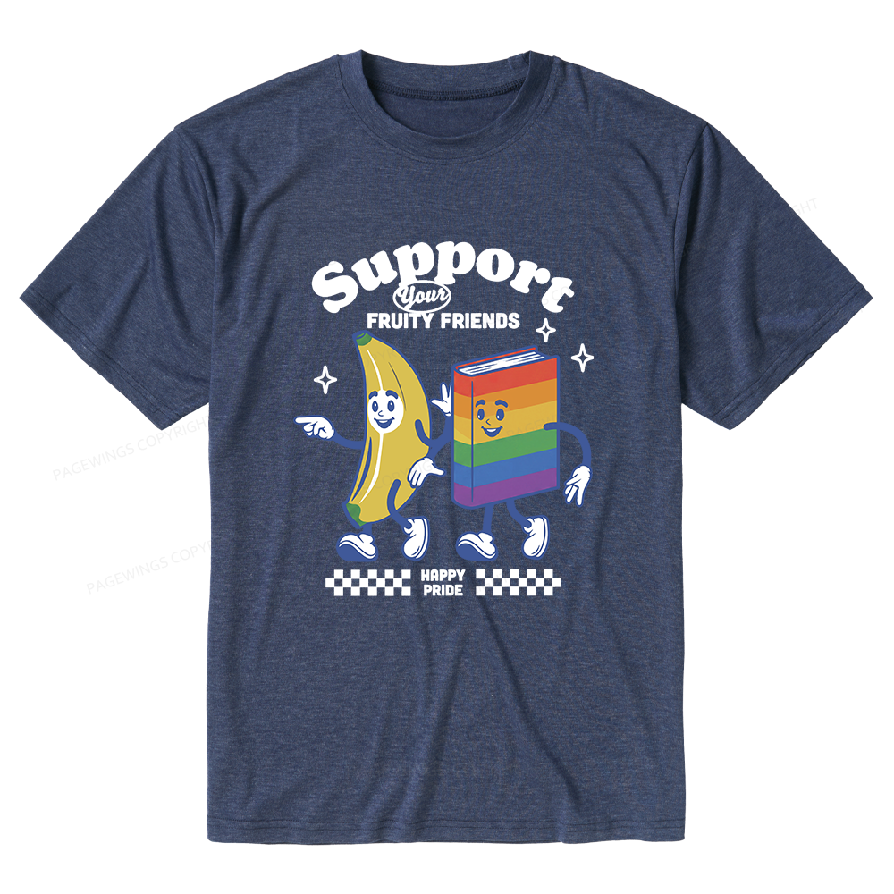 Pagewings Soft Fruity Friends Unisex Heather T-Shirt