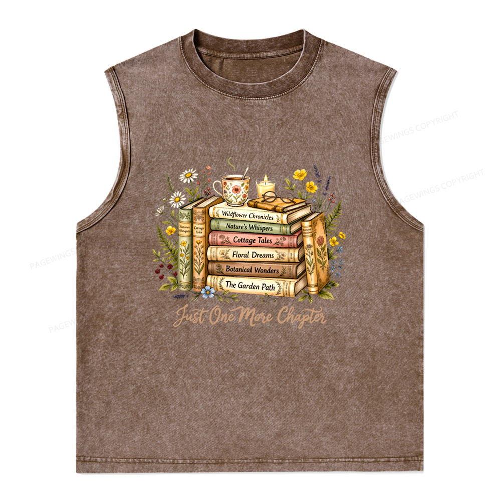 Pagewings Just One More Chapter Unisex Washed Tank Top