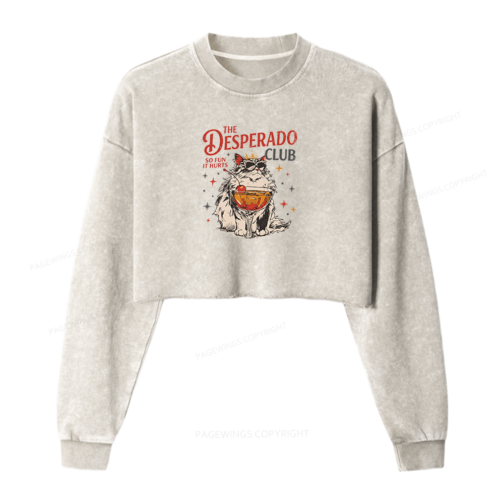 Pagewings Desperado Club Washed Crop Sweatshirt