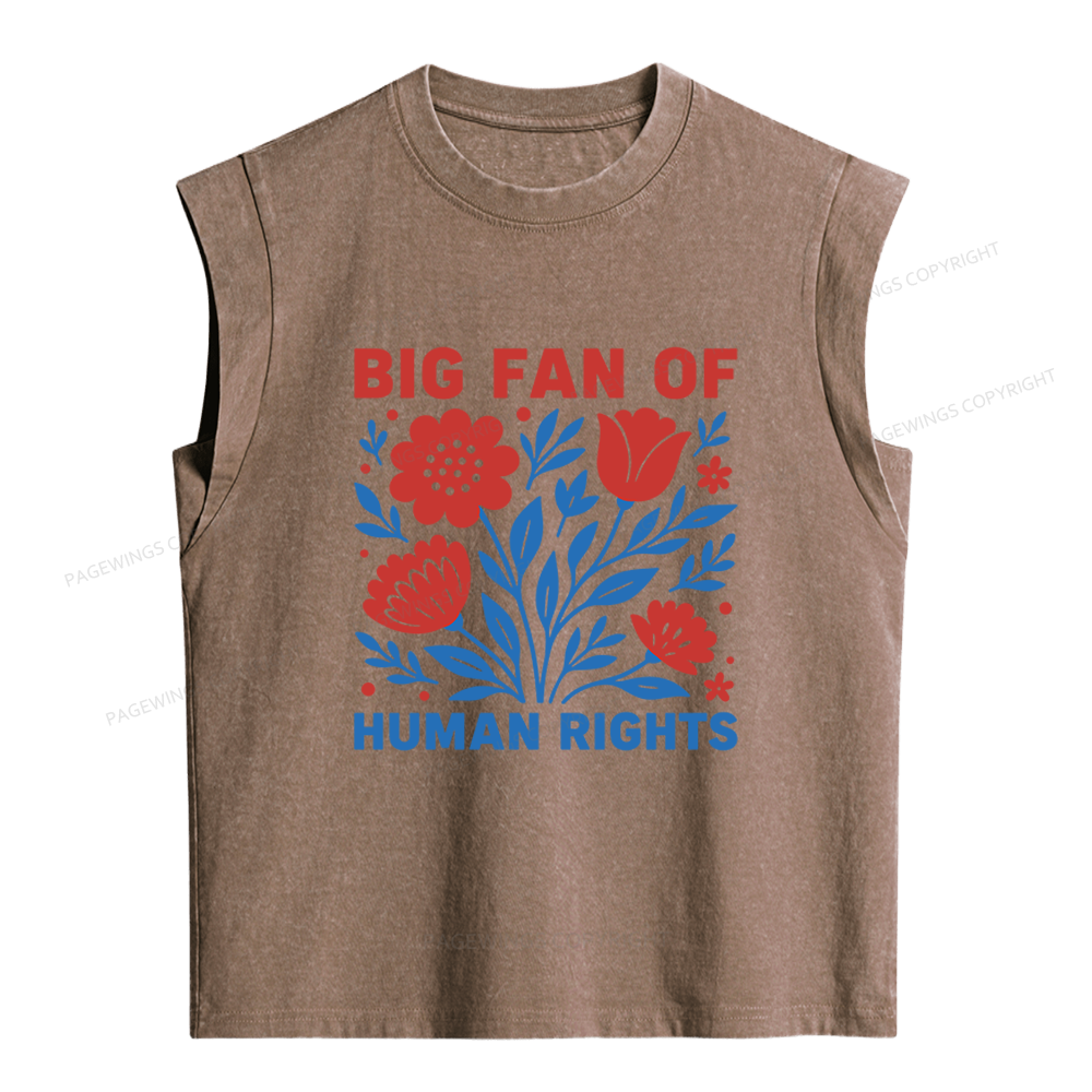 Pagewings Big Fan Of Human Rights Women's Washed Tank Top