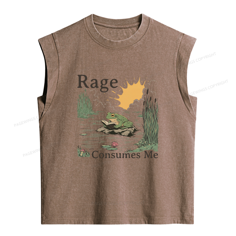 Pagewings Rage Consumes Me Women's Washed Tank Top
