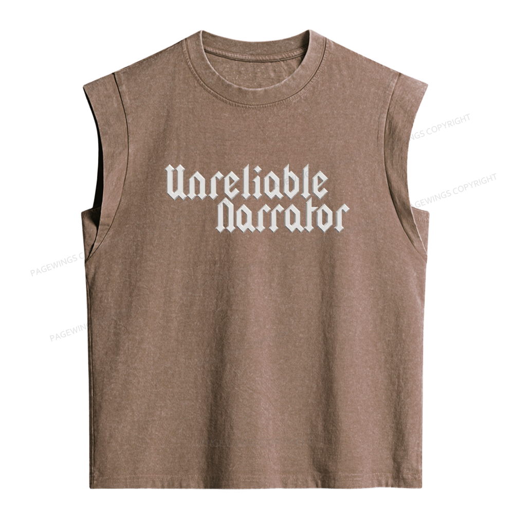 Pagewings Unreliable Narrator Women's Washed Tank Top