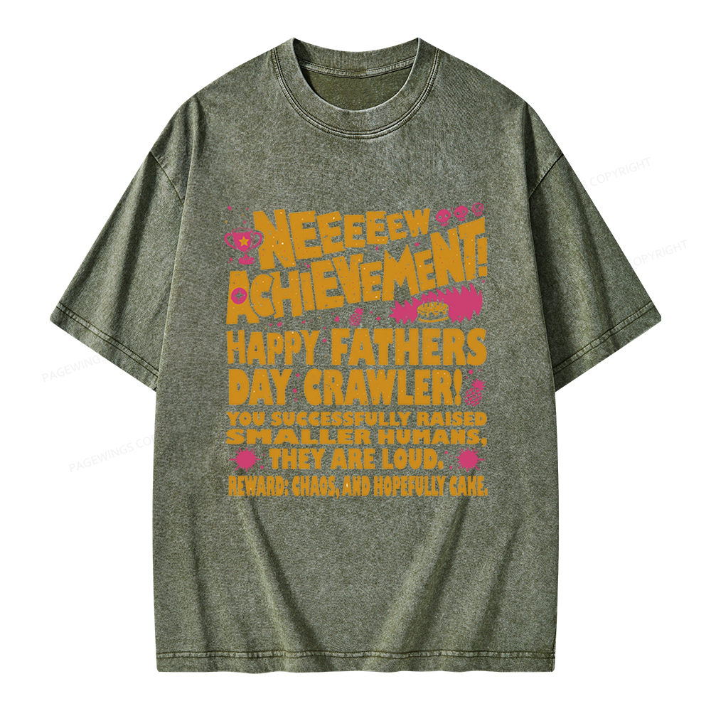 Pagewings Dad Achievement Unisex Washed T-shirt