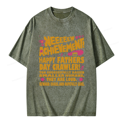 Pagewings Dad Achievement Unisex Washed T-shirt
