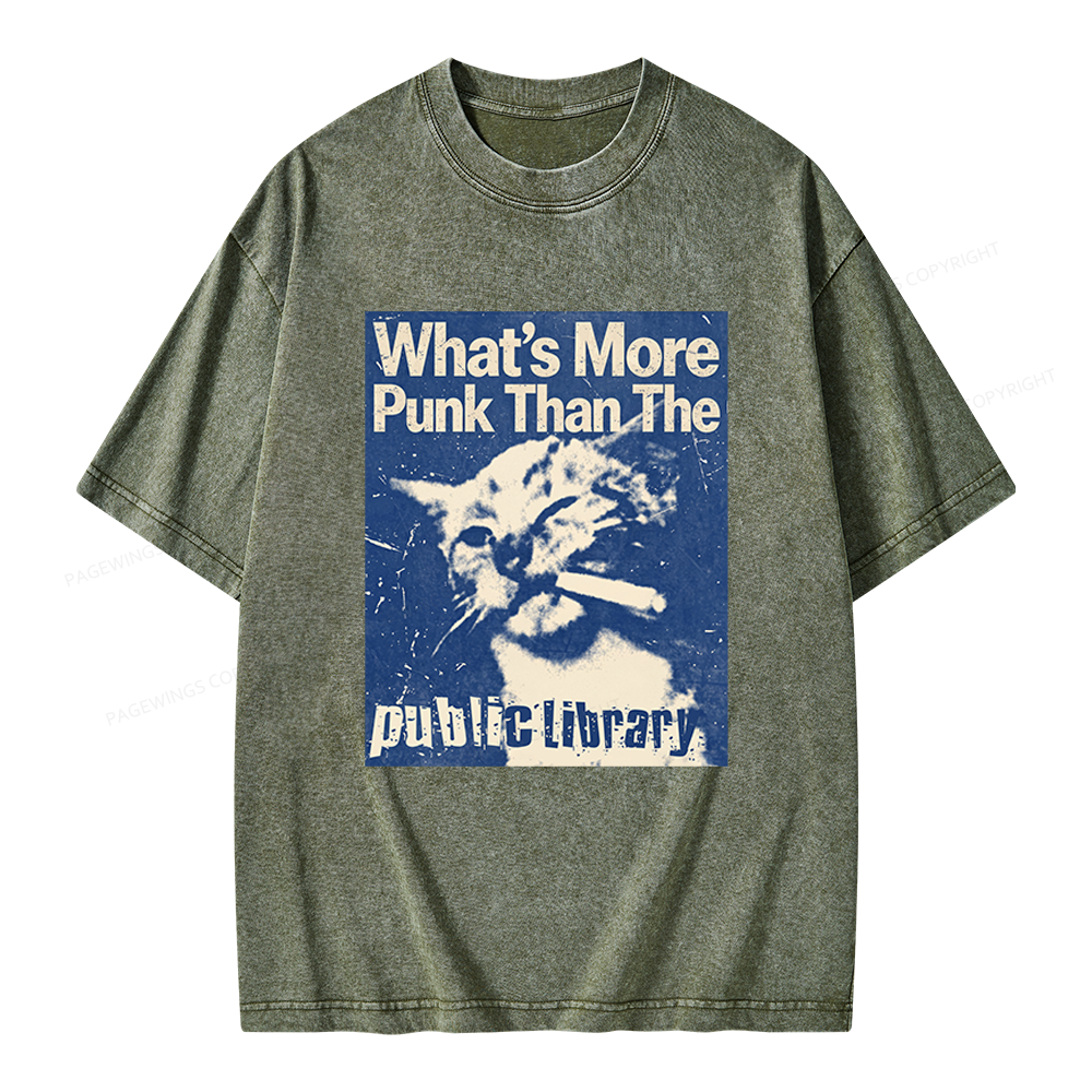 Pagewings What's More Punk Than The Public Library Unisex Washed T-shirt
