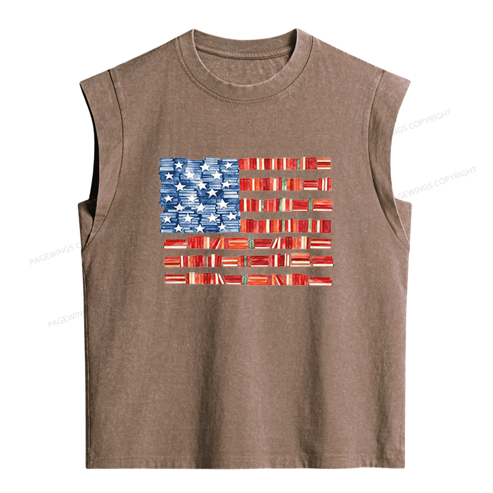 Pagewings Book Flag Women's Washed Tank Top