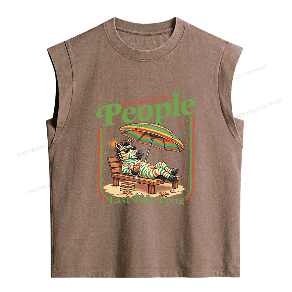 Pagewings Funny Zebra Women's Washed Tank Top