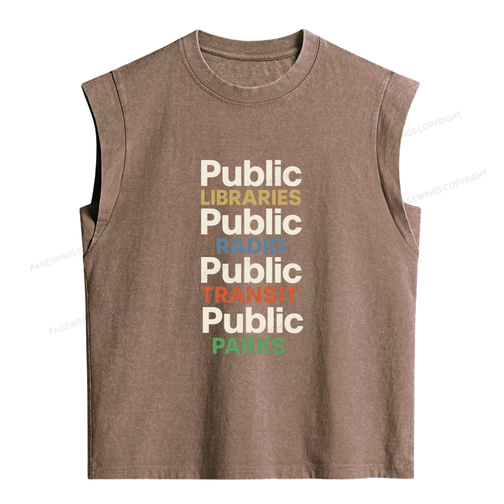 Pagewings Public Libraries Women's Washed Tank Top