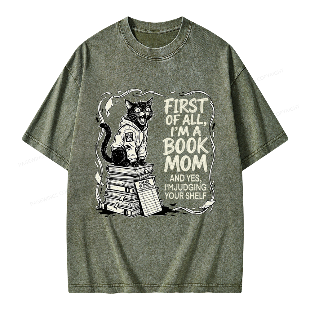 Pagewings I'm A Book Mom Unisex Washed T-shirt