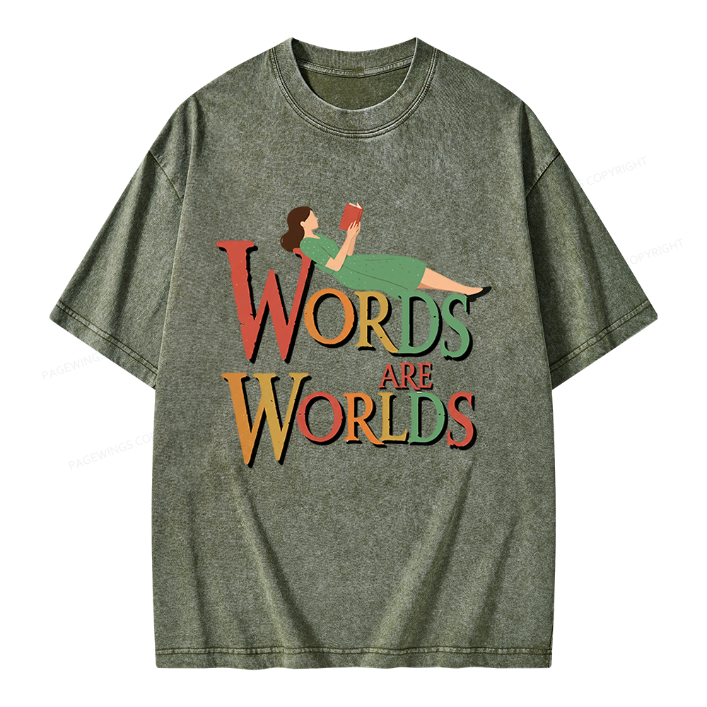 Pagewings Words Are Worlds Unisex Washed T-shirt
