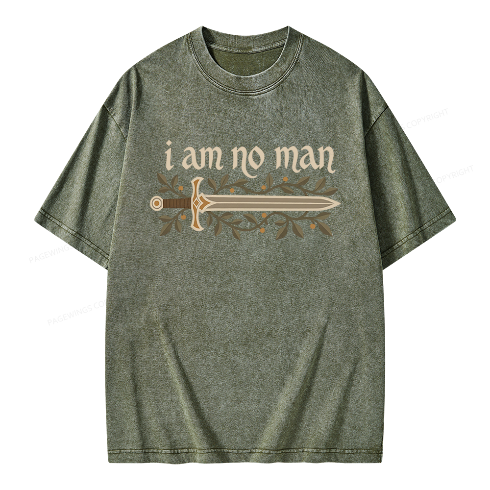 Pagewings I Am No Man Unisex Washed T-shirt