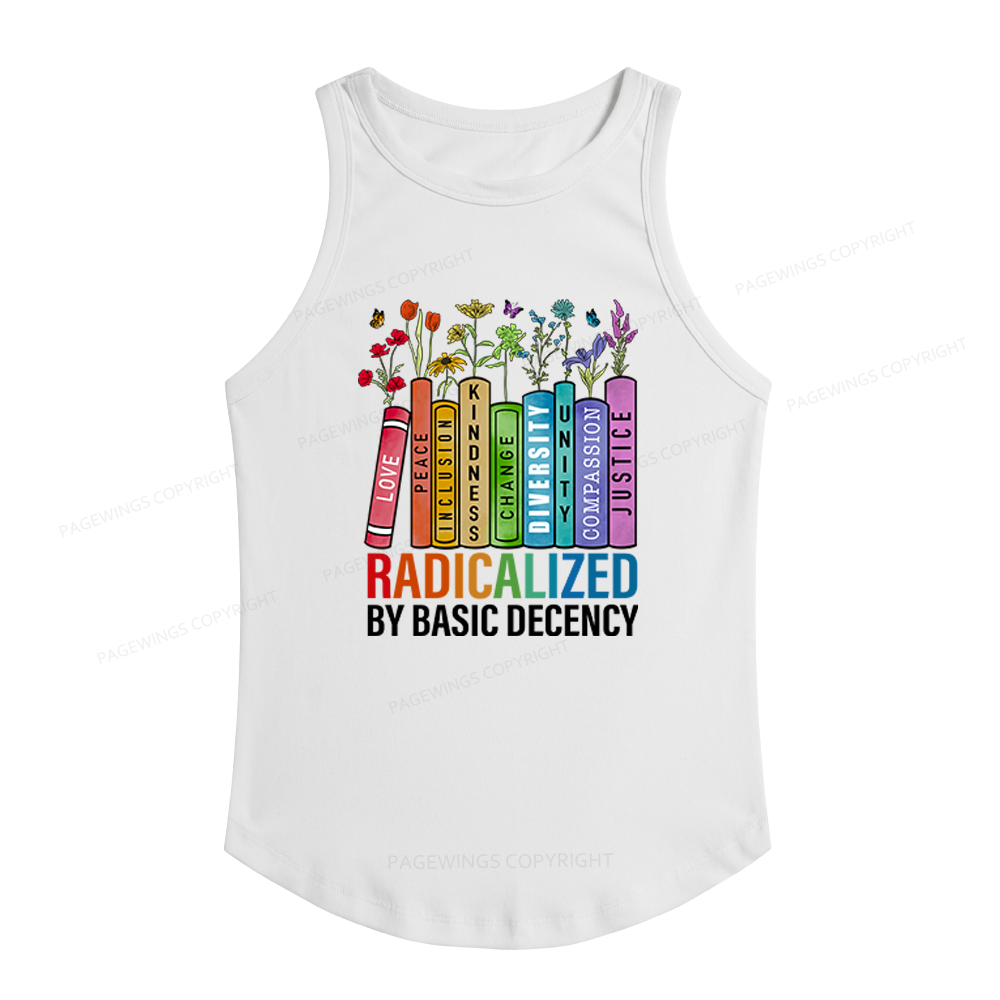 Pagewings Slim Fit Radicalized by Basic Decency Women's Fitted Tank Top