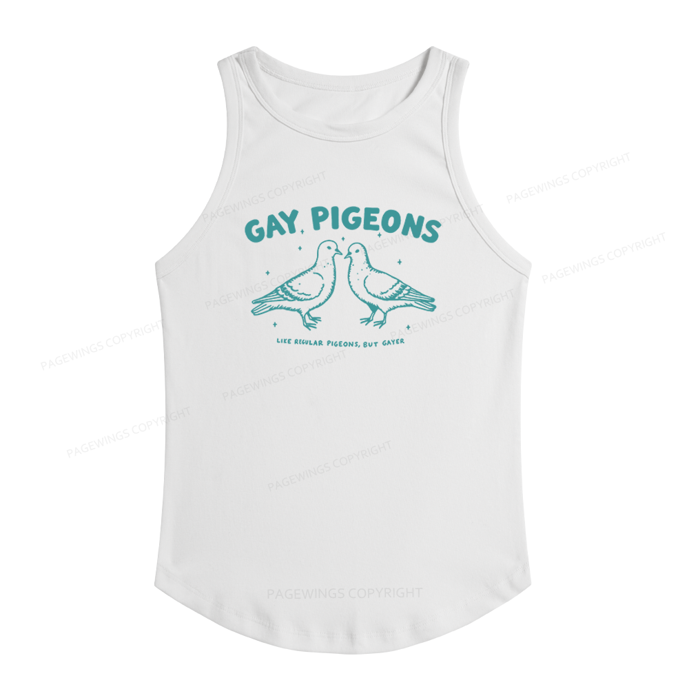 Pagewings Slim Fit Pagewings Gay Pigeons Women's Fitted Tank Top