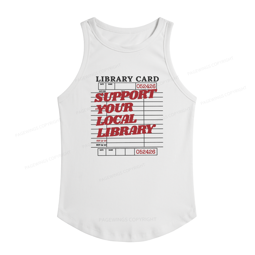 Pagewings Slim Fit Support your Local Library Women's Fitted Tank Top