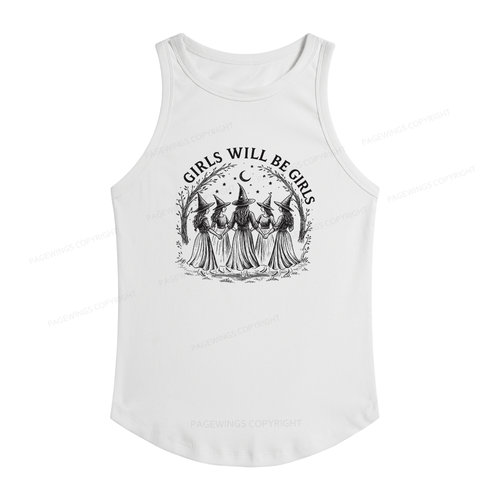 Pagewings Slim Fit Girls Will Be Girls Women's Fitted Tank Top