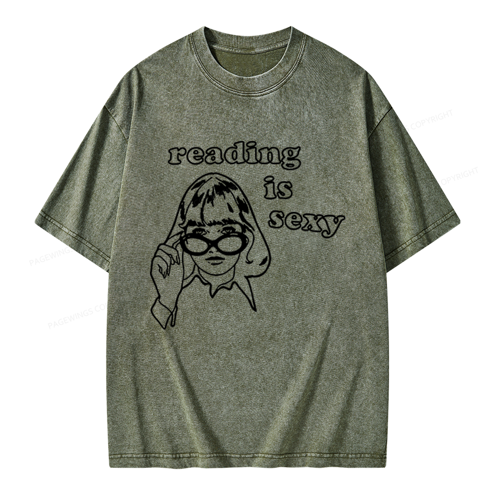Pagewings Reading Is Sexy Unisex Washed T-shirt