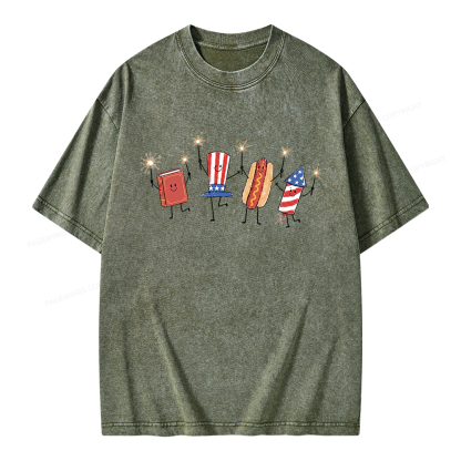 Pagewings Funny Sumer 250th Unisex Washed T-shirt