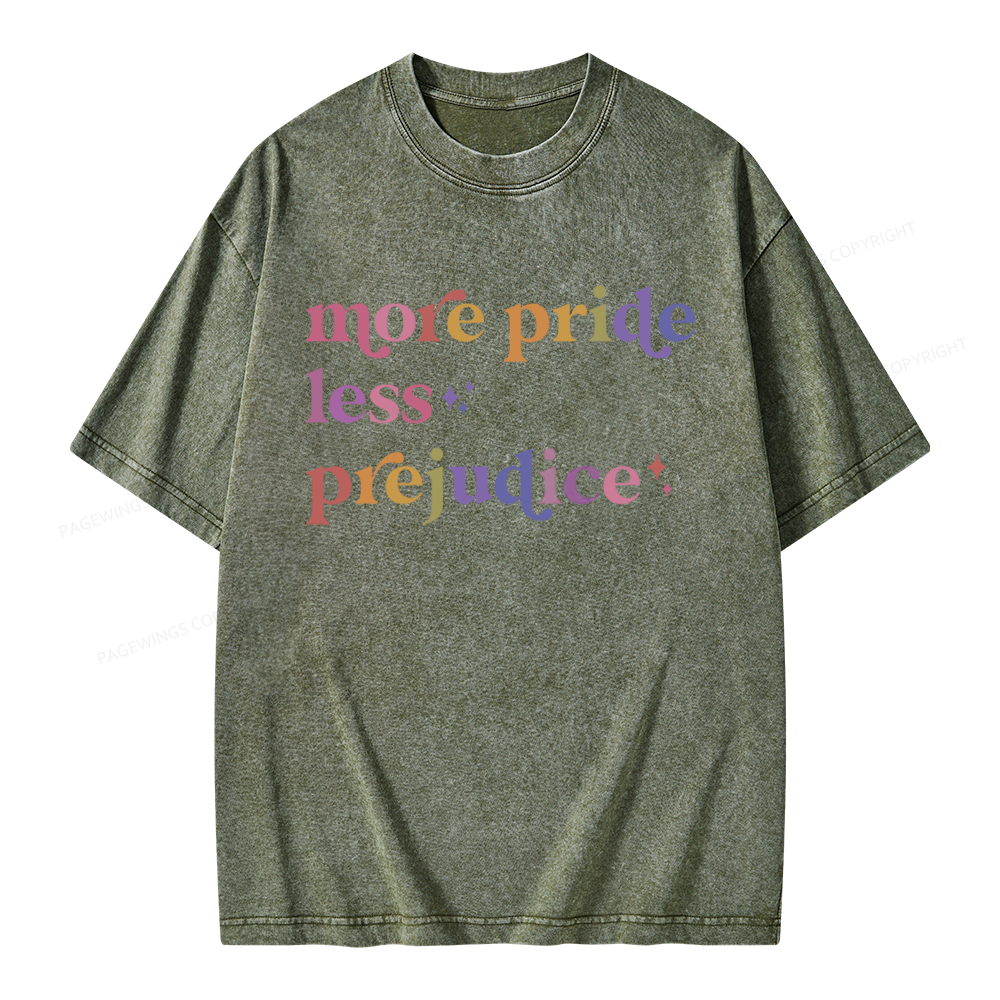 Pagewings More Pride Less Prejudice Unisex Washed T-shirt