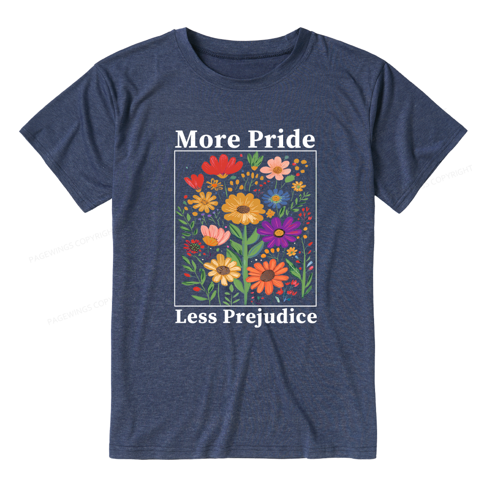 Pagewings Soft More Pride Less Prejudice Unisex Heather T-Shirt