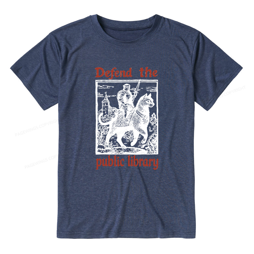 Pagewings Soft Defend the Public Library Unisex Heather T-Shirt