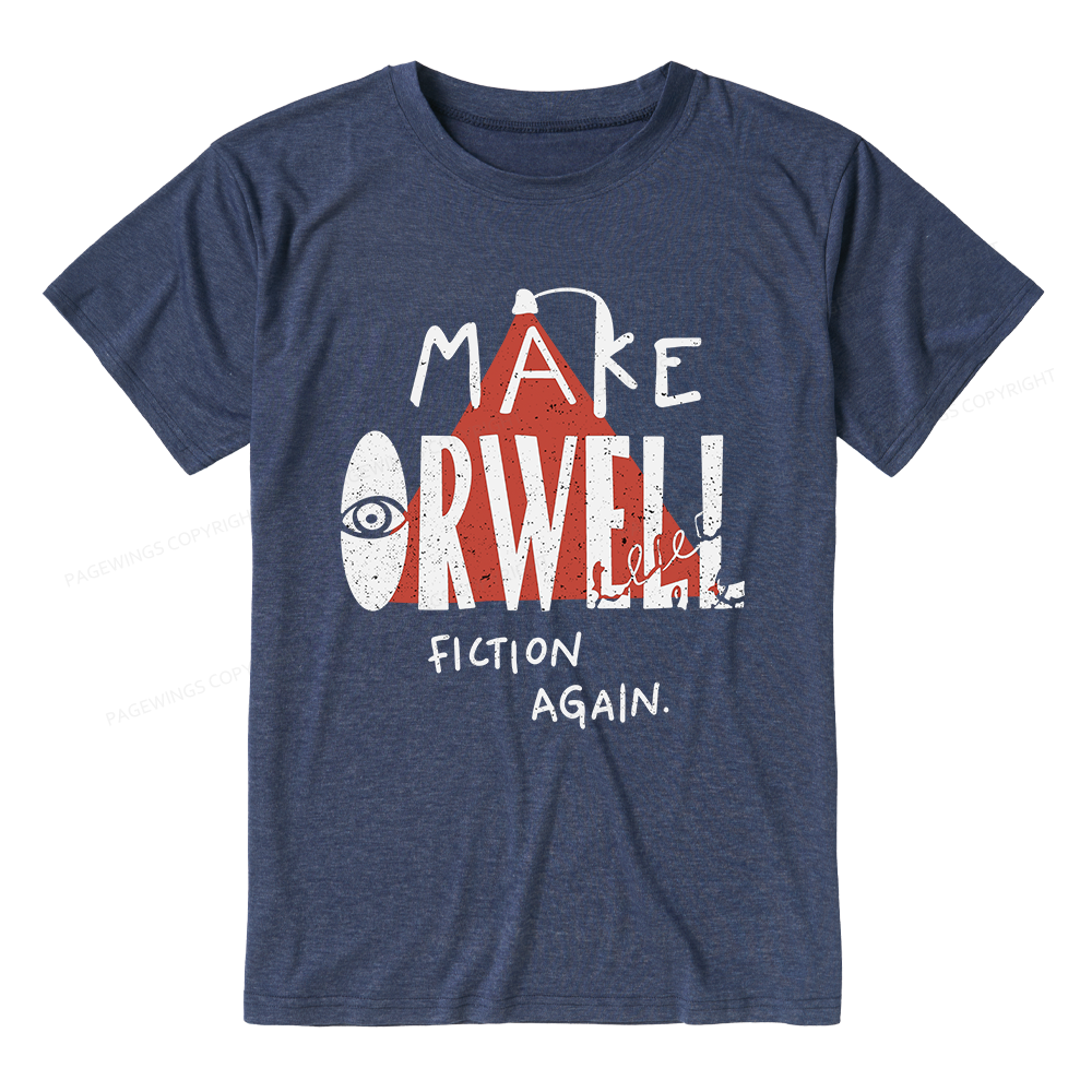 Pagewings Soft Make Orwell Fiction Again Unisex Heather T-Shirt