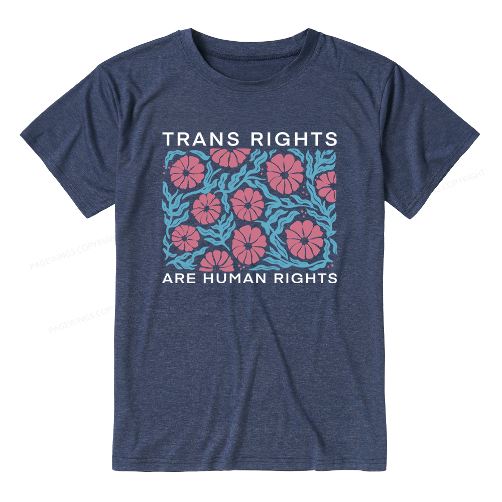 Pagewings Soft Trans Rights Are Human Rights Unisex Heather T-Shirt