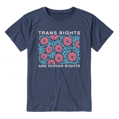 Pagewings Soft Trans Rights Are Human Rights Unisex Heather T-Shirt