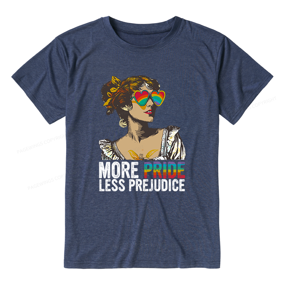 Pagewings Soft More Pride Less Prejudice Unisex Heather T-Shirt