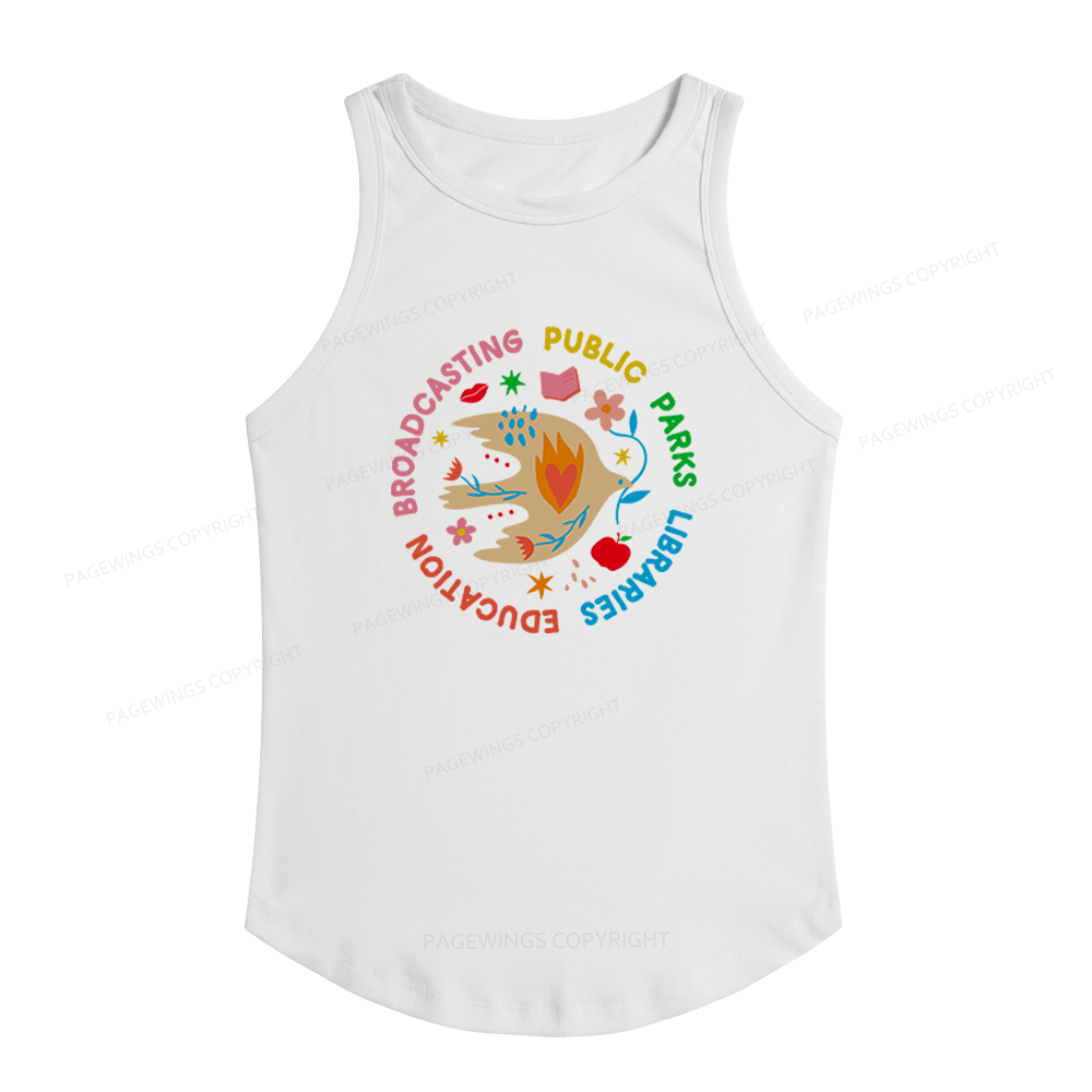 Pagewings Slim Fit Public Libraries Women's Fitted Tank Top