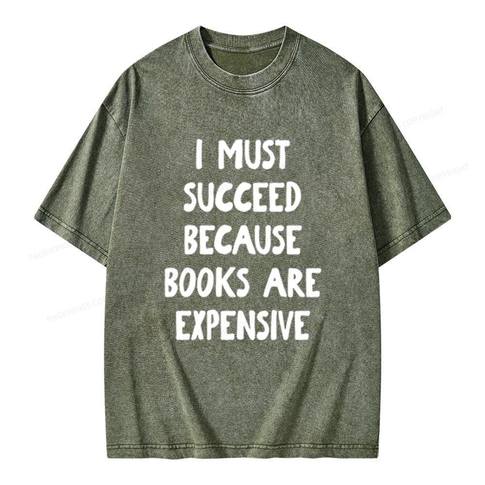 Pagewings Books Are Expensive Unisex Washed T-shirt