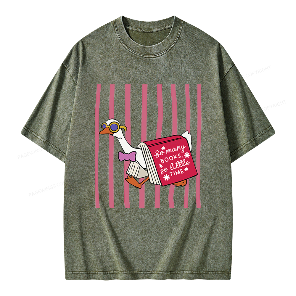 Pagewings So Many Books Unisex Washed T-shirt