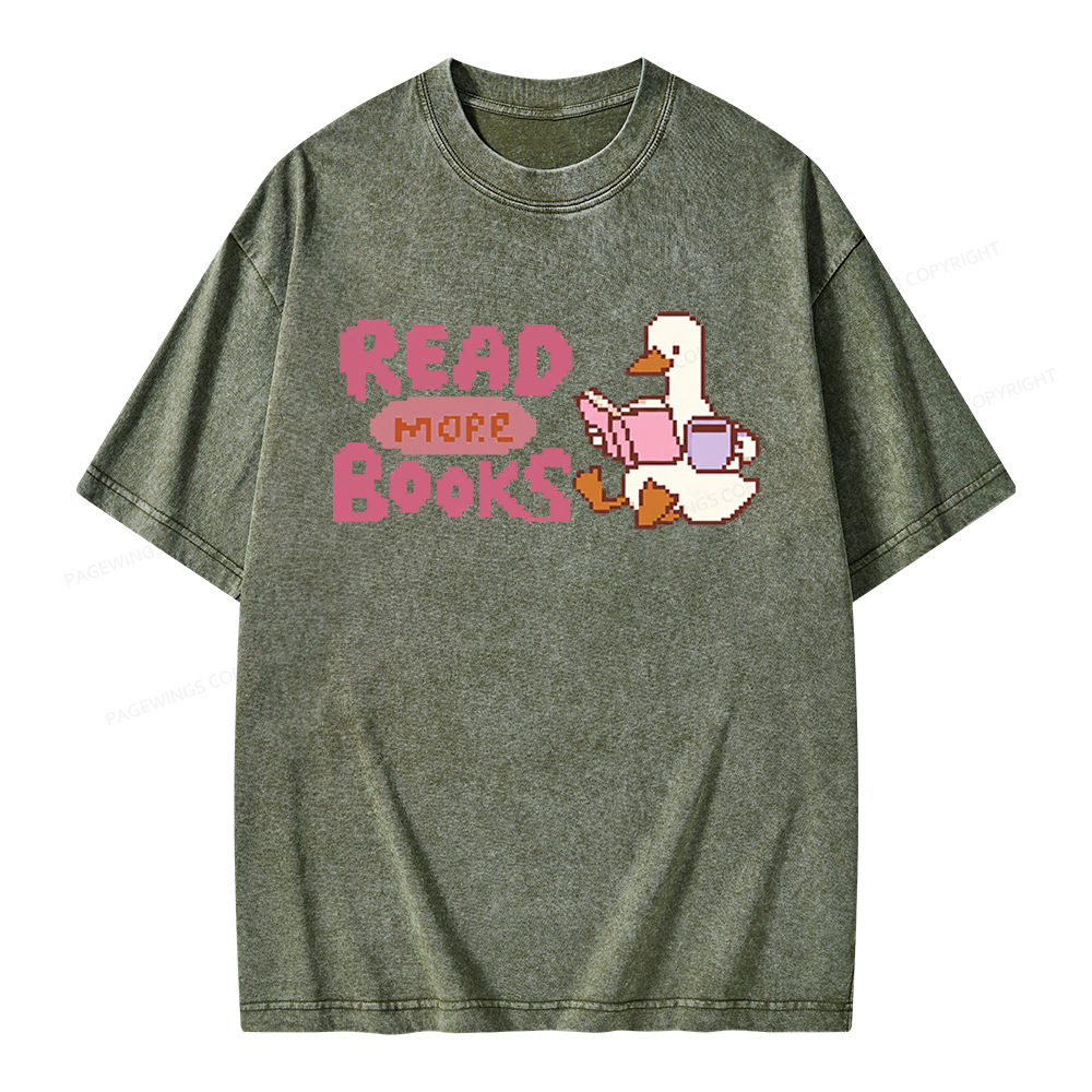 Pagewings Read More Books Unisex Washed T-shirt