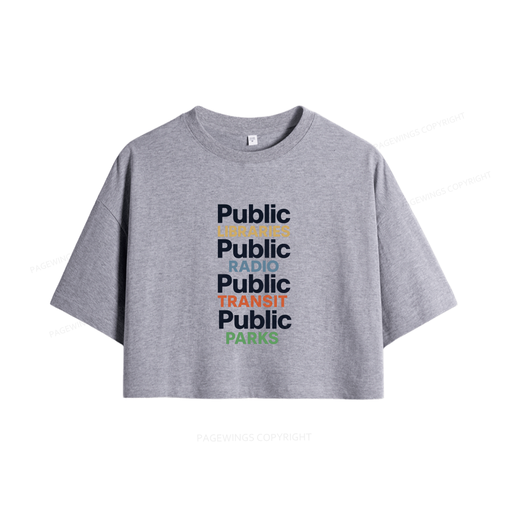 Pagewings Public Libraries Women Crop Tops