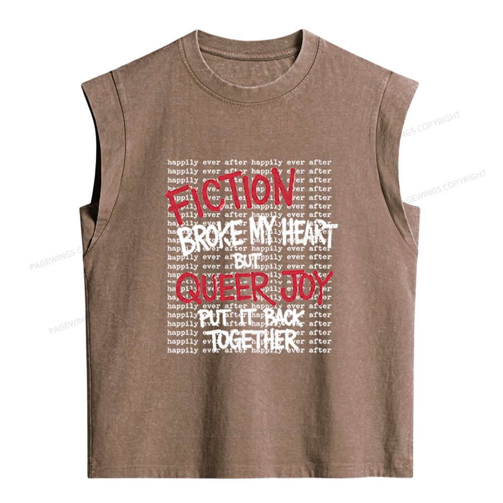 Pagewings Fiction Broke My Heart Women's Washed Tank Top