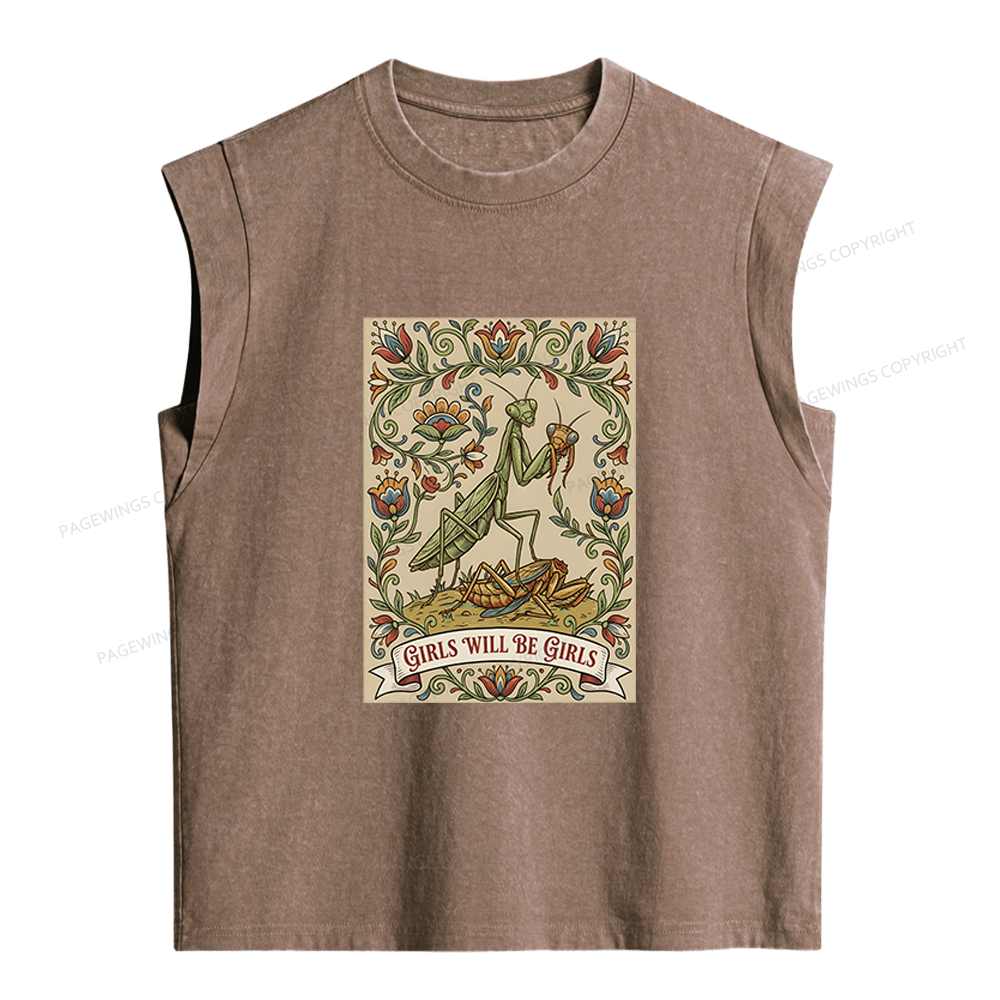 Pagewings Girls Will Be Girls Women's Washed Tank Top