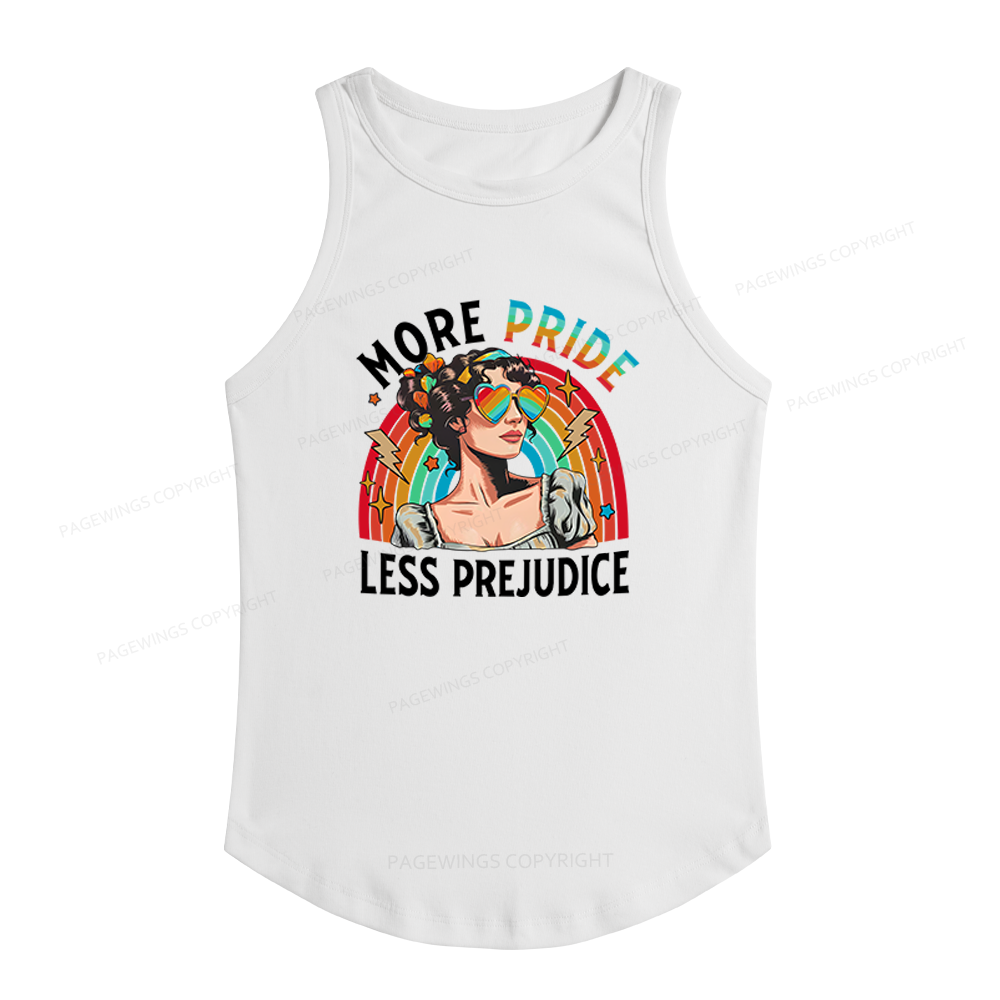 Pagewings Slim Fit More Pride Less Prejudice Women's Fitted Tank Top