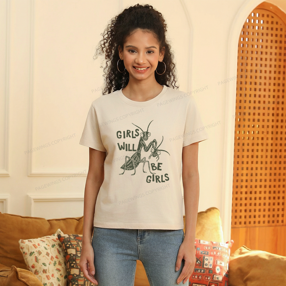 Pagewings Girls Will Be Girls Women's Washed T-shirt