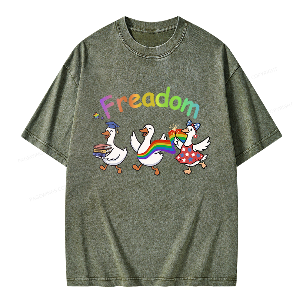 Pagewings Freadom Unisex Washed T-shirt