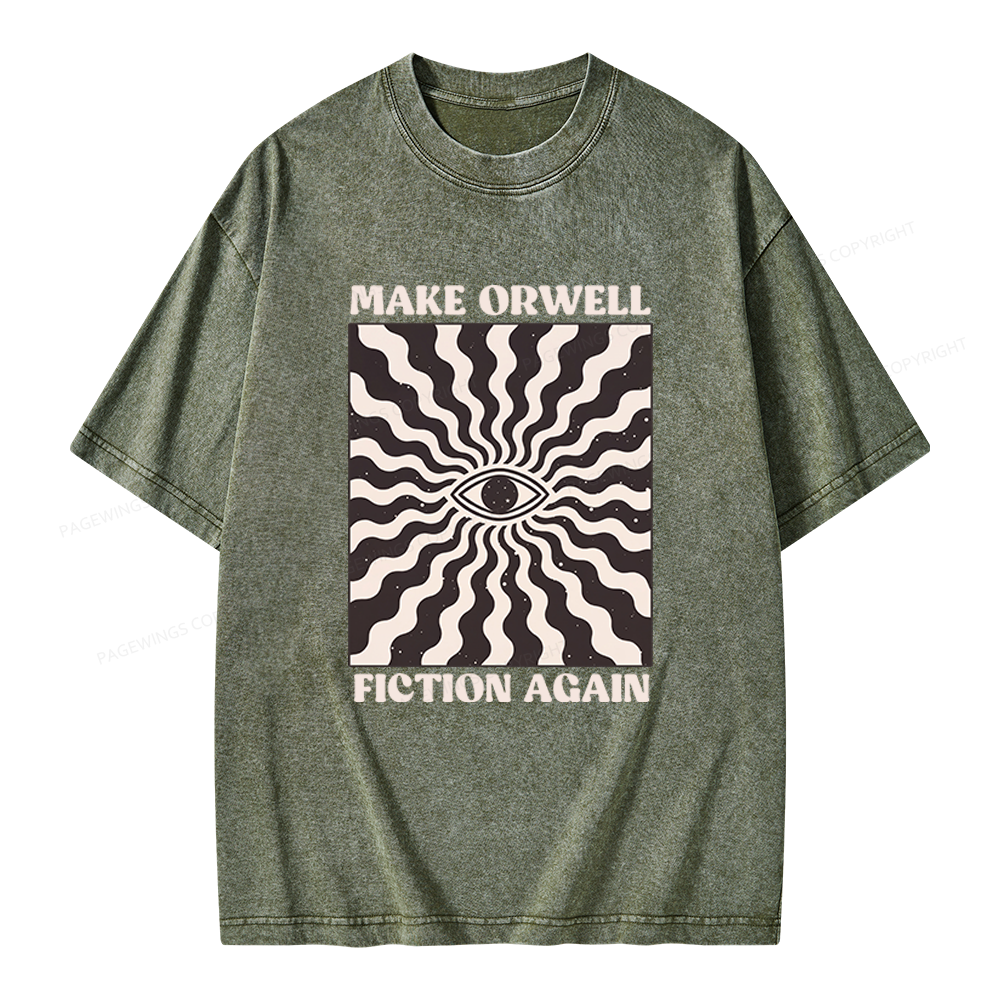 Pagewings Make Orwell Fiction Again Unisex Washed T-shirt