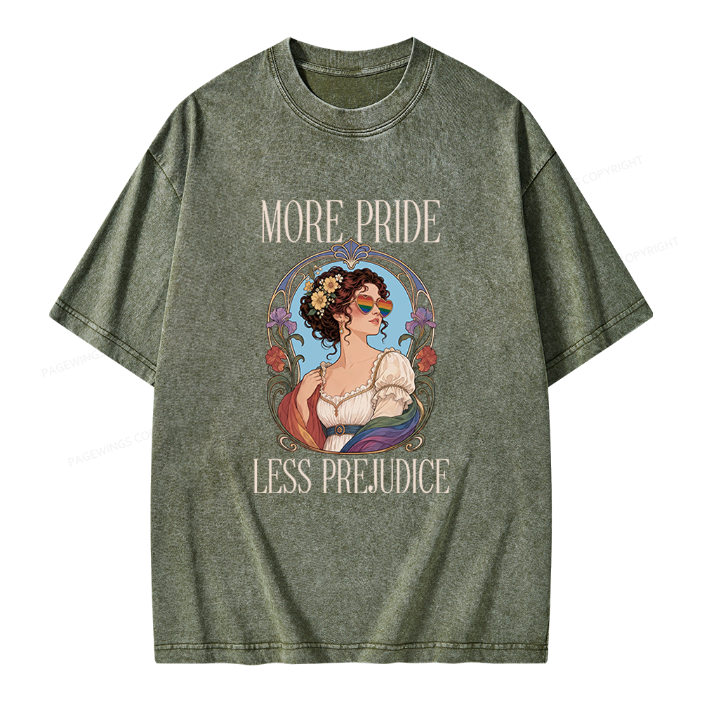 Pagewings More Pride Less Prejudice Unisex Washed T-shirt