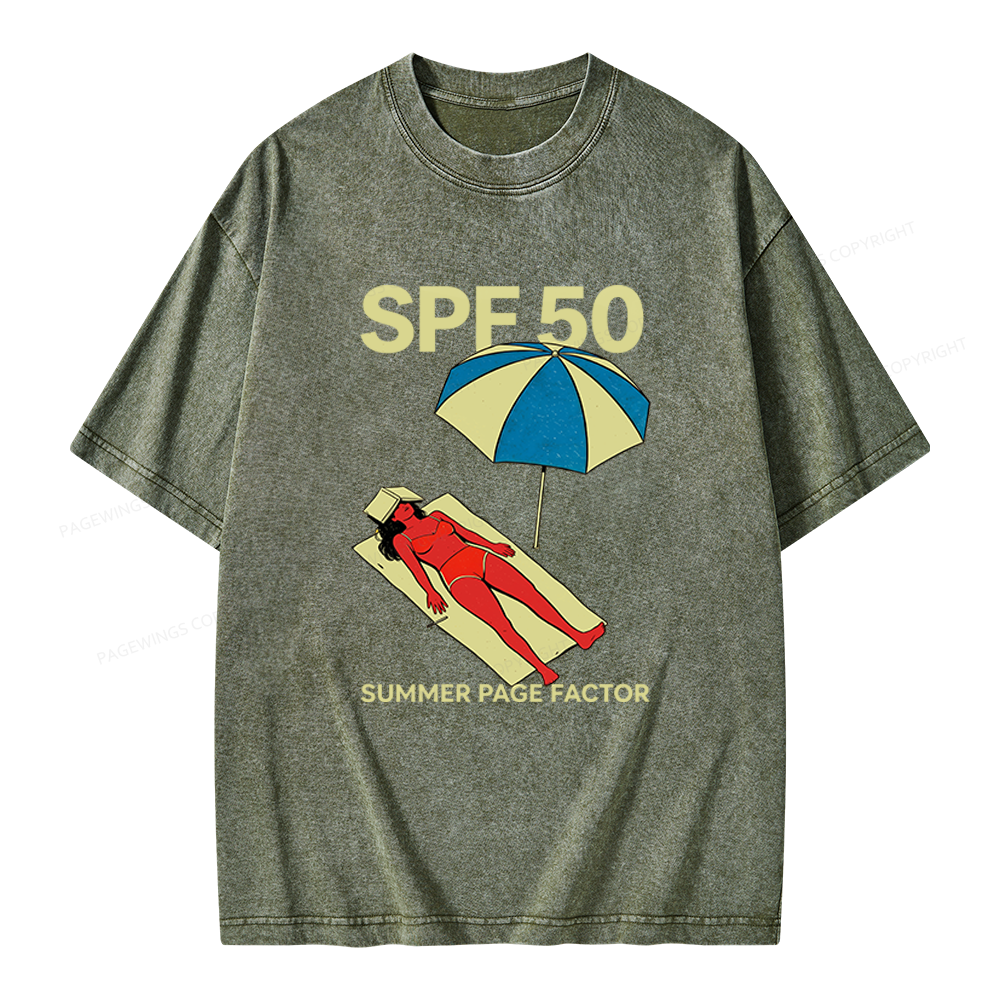 Pagewings Summer Page Factor Unisex Washed T-shirt