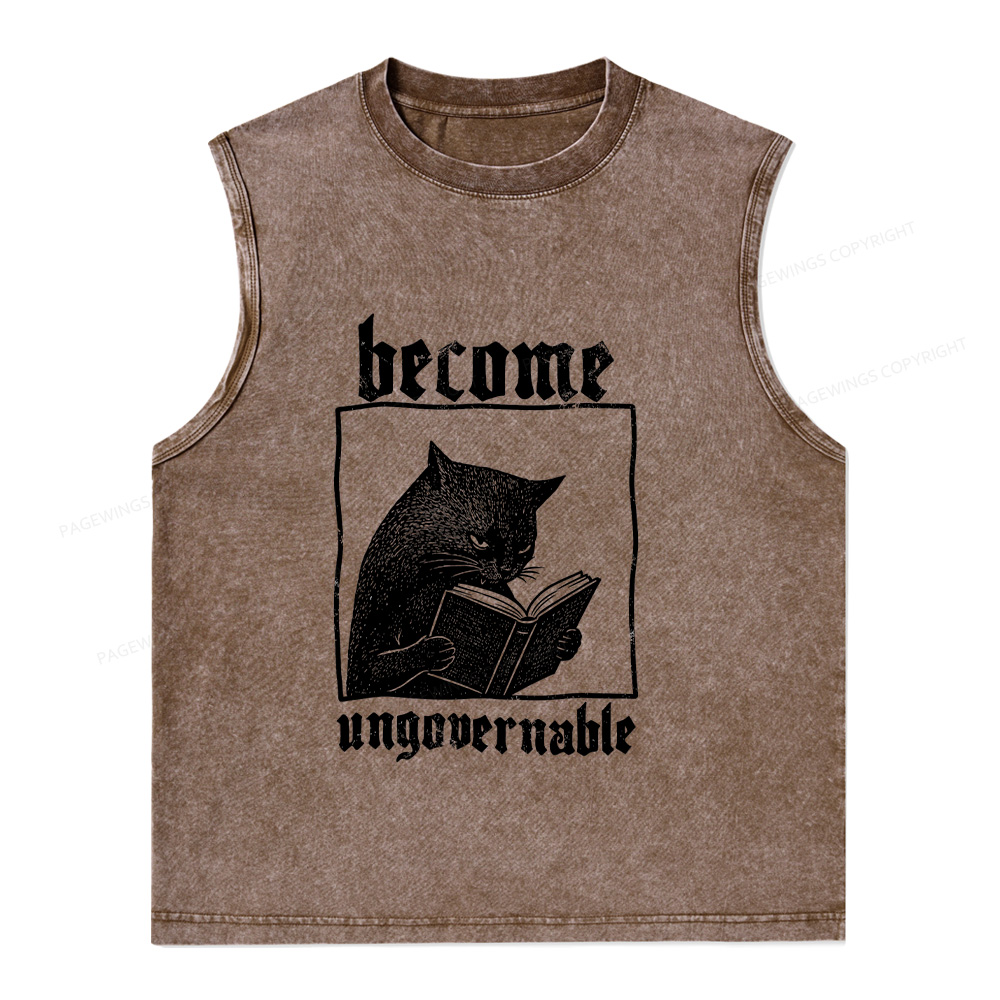 Pagewings Become Ungovernable Unisex Washed Tank Top