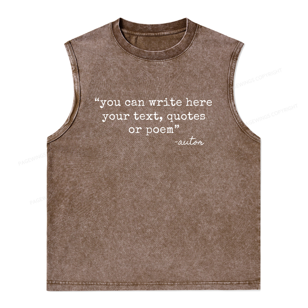 Pagewings Personalized Quote Unisex Washed Tank Top