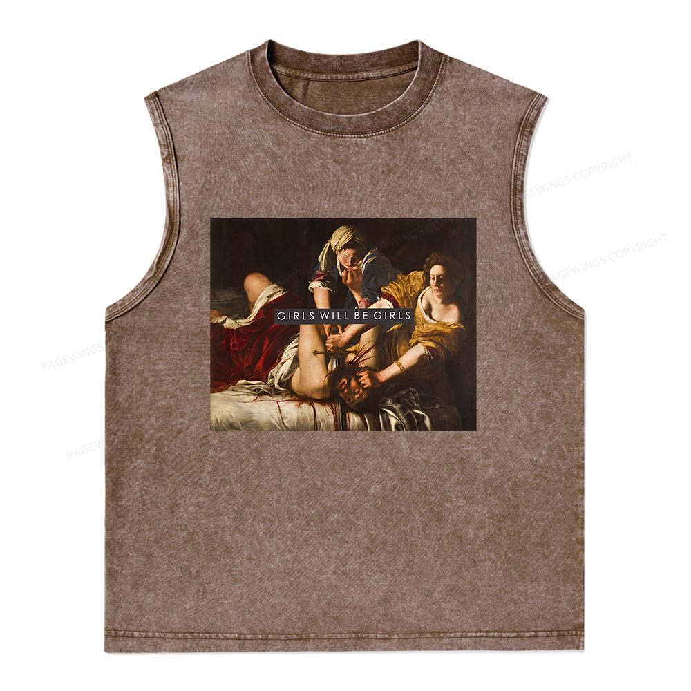 Pagewings Girls Will be Girls Unisex Washed Tank Top