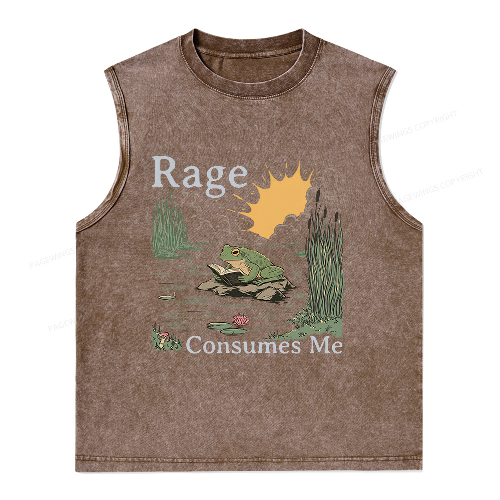 Pagewings Rage Consumes Me Unisex Washed Tank Top