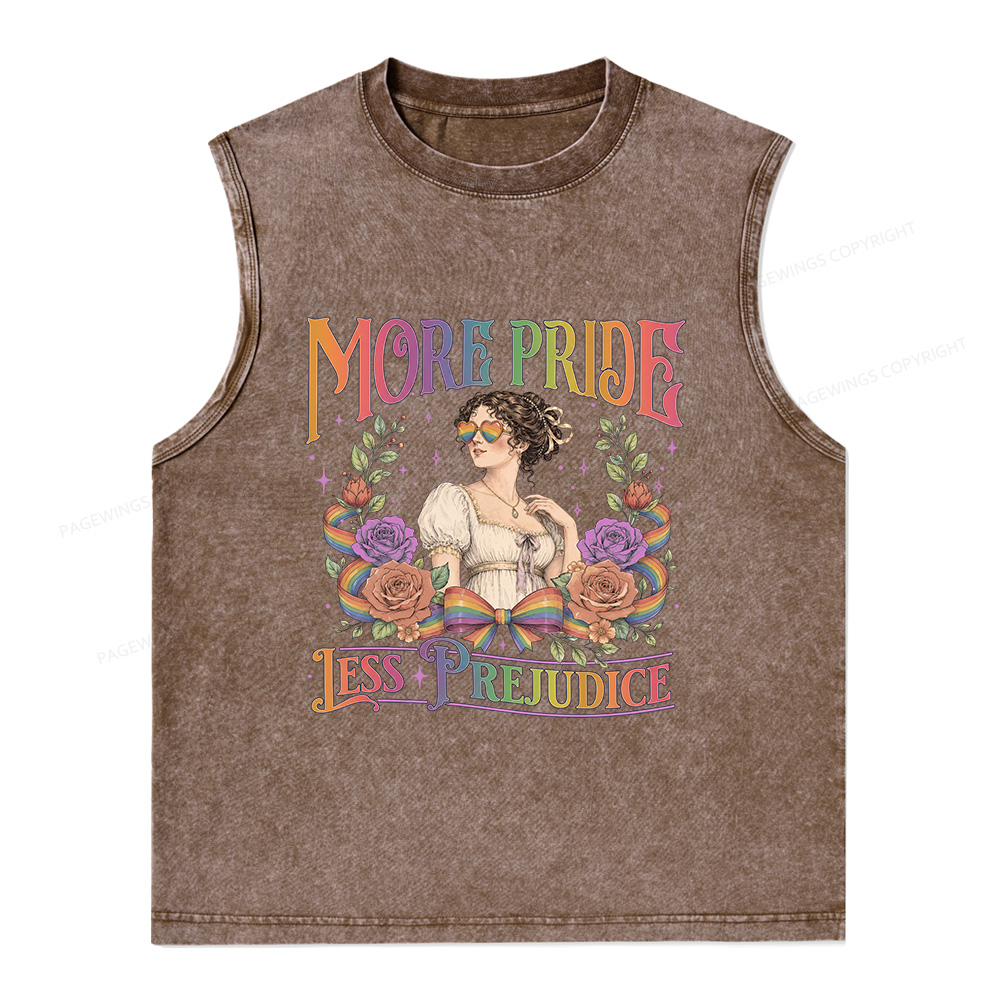 Pagewings More Pride Less Prejudice Unisex Washed Tank Top