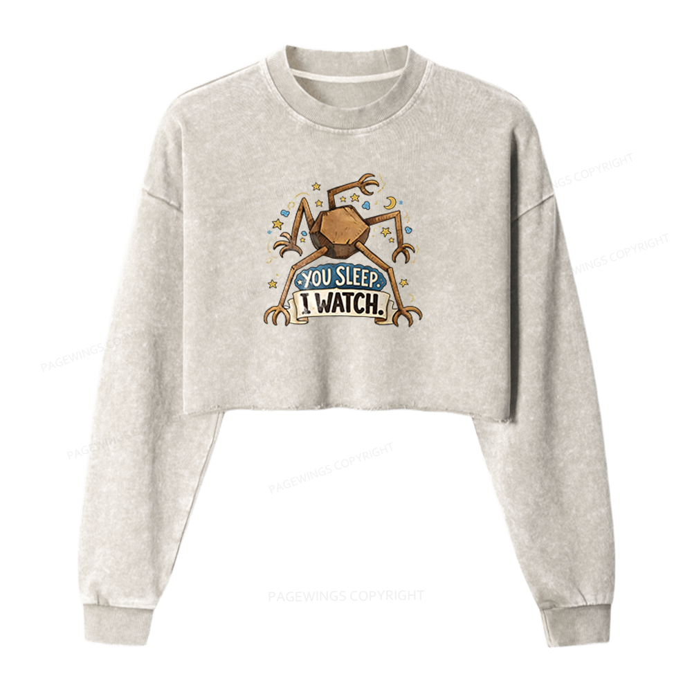 Pagewings Science Fiction Nerd Washed Crop Sweatshirt