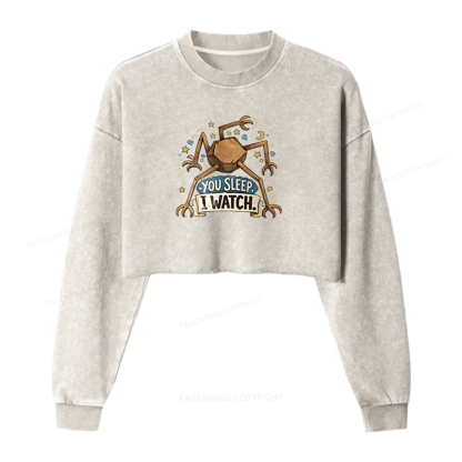 Pagewings Science Fiction Nerd Washed Crop Sweatshirt