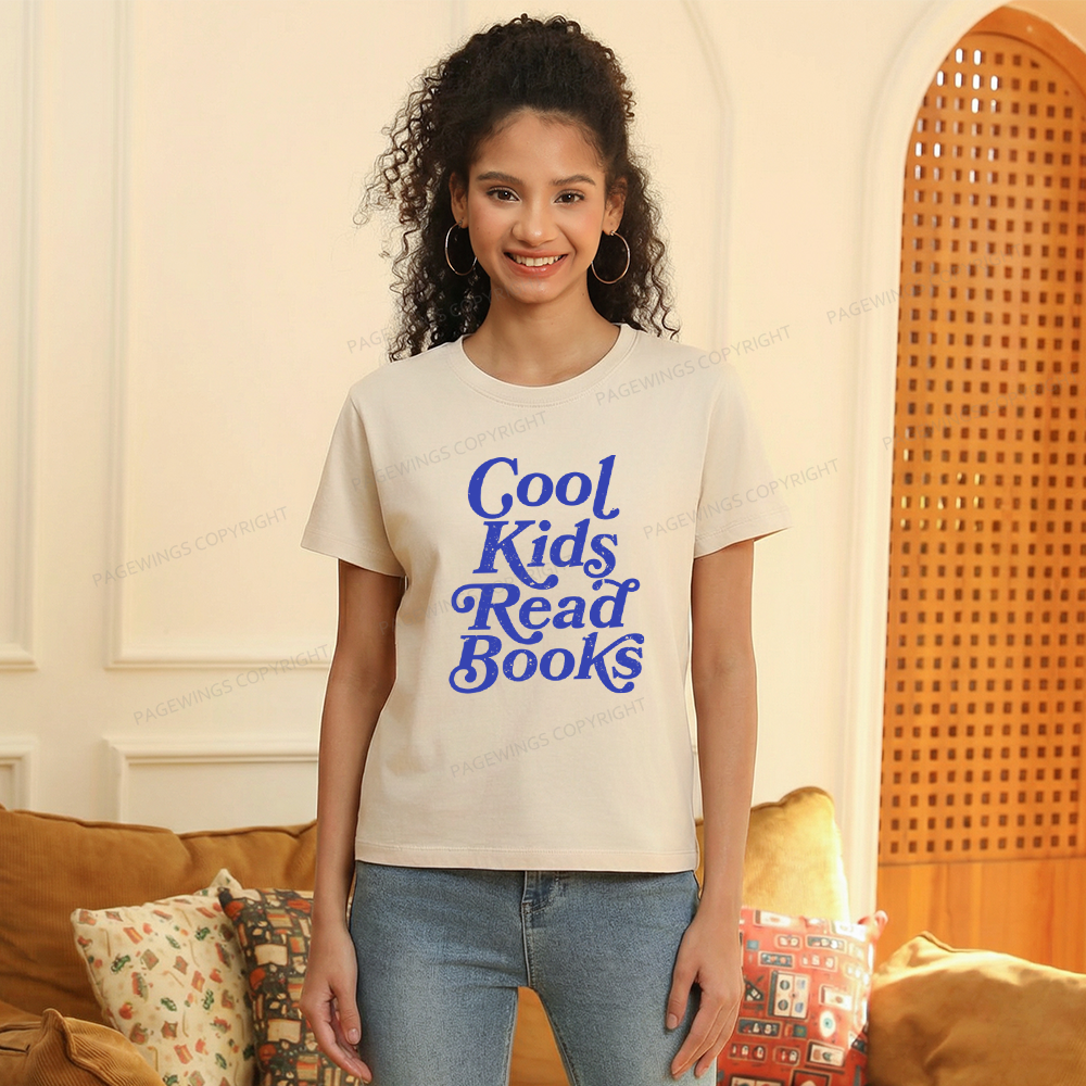 Pagewings Cool Kids Read Books Women's Washed T-shirt