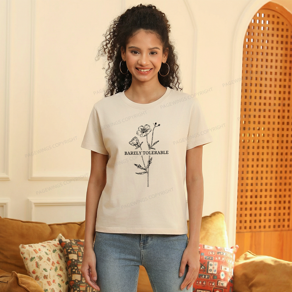 Pagewings Barely Tolerable Women's Washed T-shirt
